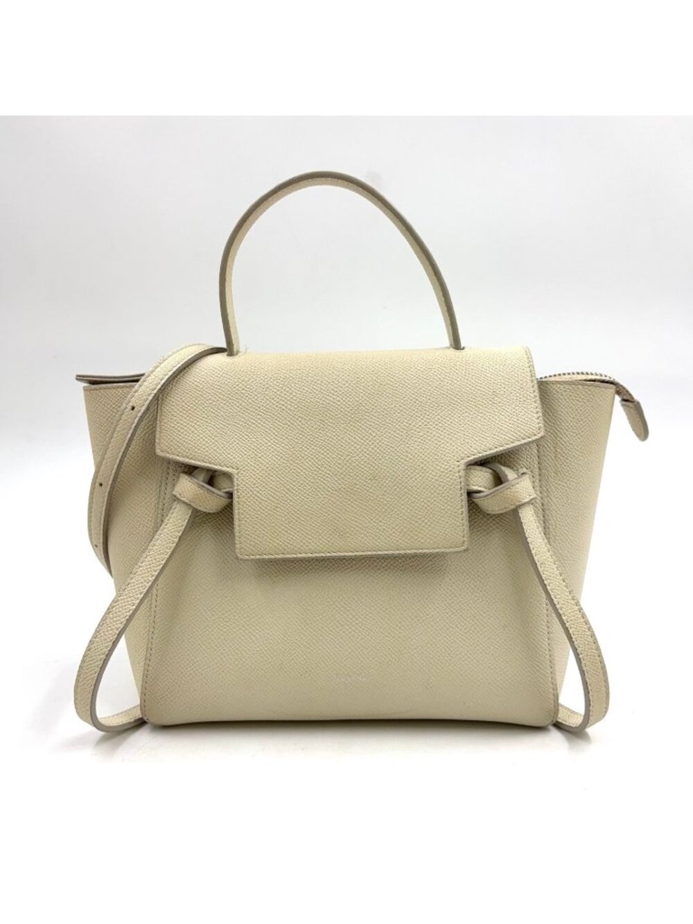 Celine Belt Bag Nano 2-Way Gray Leather Off White Silver
